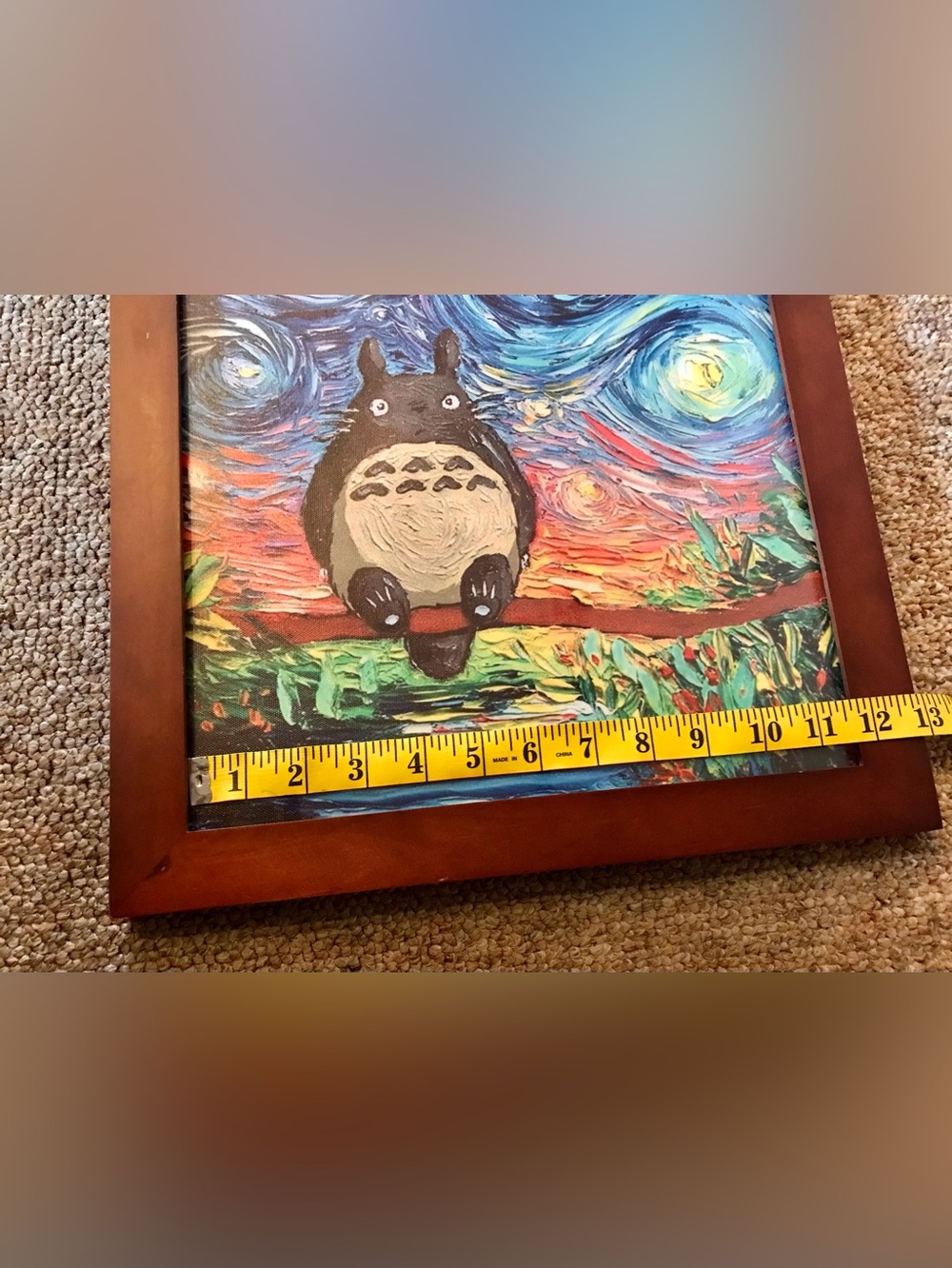 Framed Canvas Print My Neighbor Totoro Starry Night Artwork Framed By Us - Picture 9 of 10